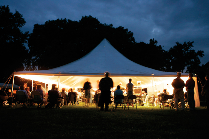 people gathered at Chautauque Tent Nite