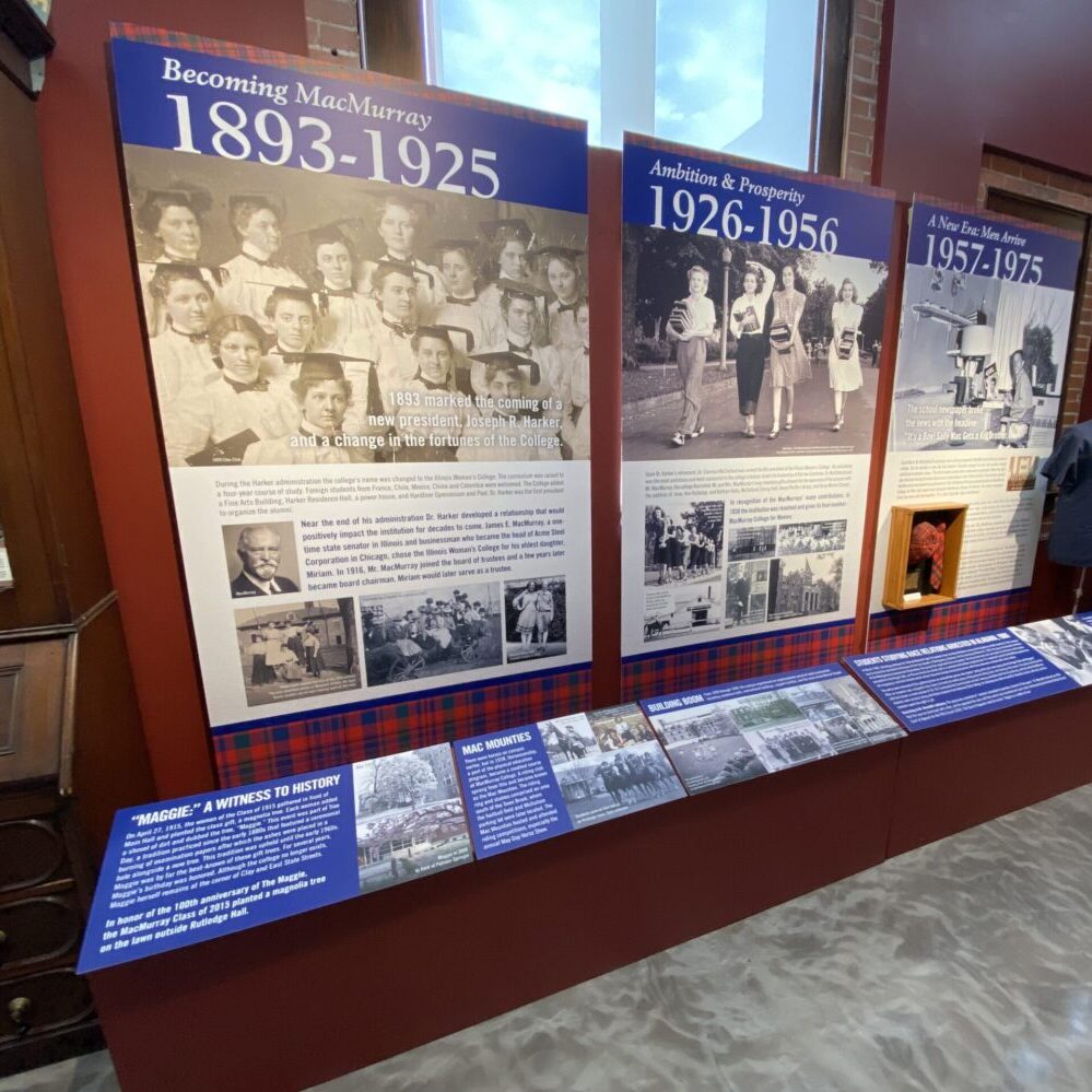 Jacksonville, IL historic timeline displayed at a museum